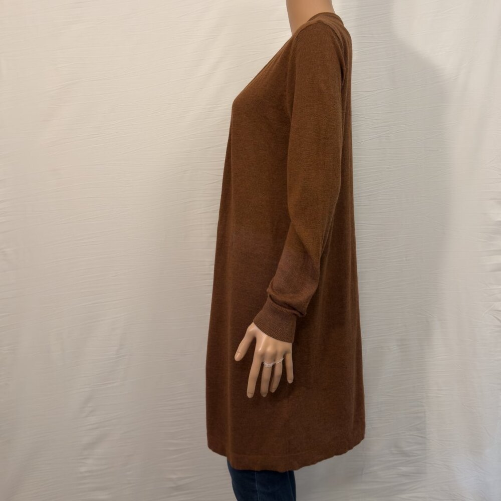 H&M Fine-Knit Duster Cardigan Brown - Picture 4 of 8